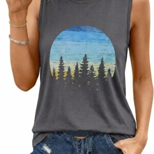 Women's Casual Crewneck Loose Summer Tank Top