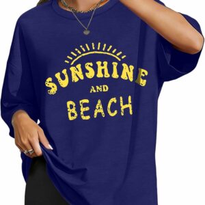 Women's Loose Fit Crew Neck Short-Sleeve Summer Graphic Tee