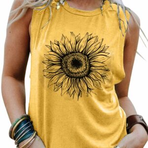 Women's Sunflower Graphic Summer Tank Top