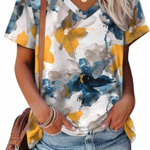 Women's V-Neck Short-Sleeve Casual Summer Top